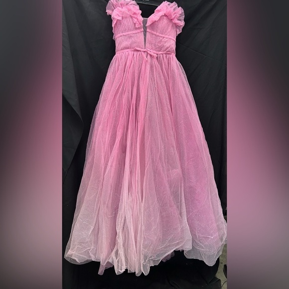 MAC DUGGAL 20555 NWT Strapless Glitter Tulle Gown - Picture 4 of 6